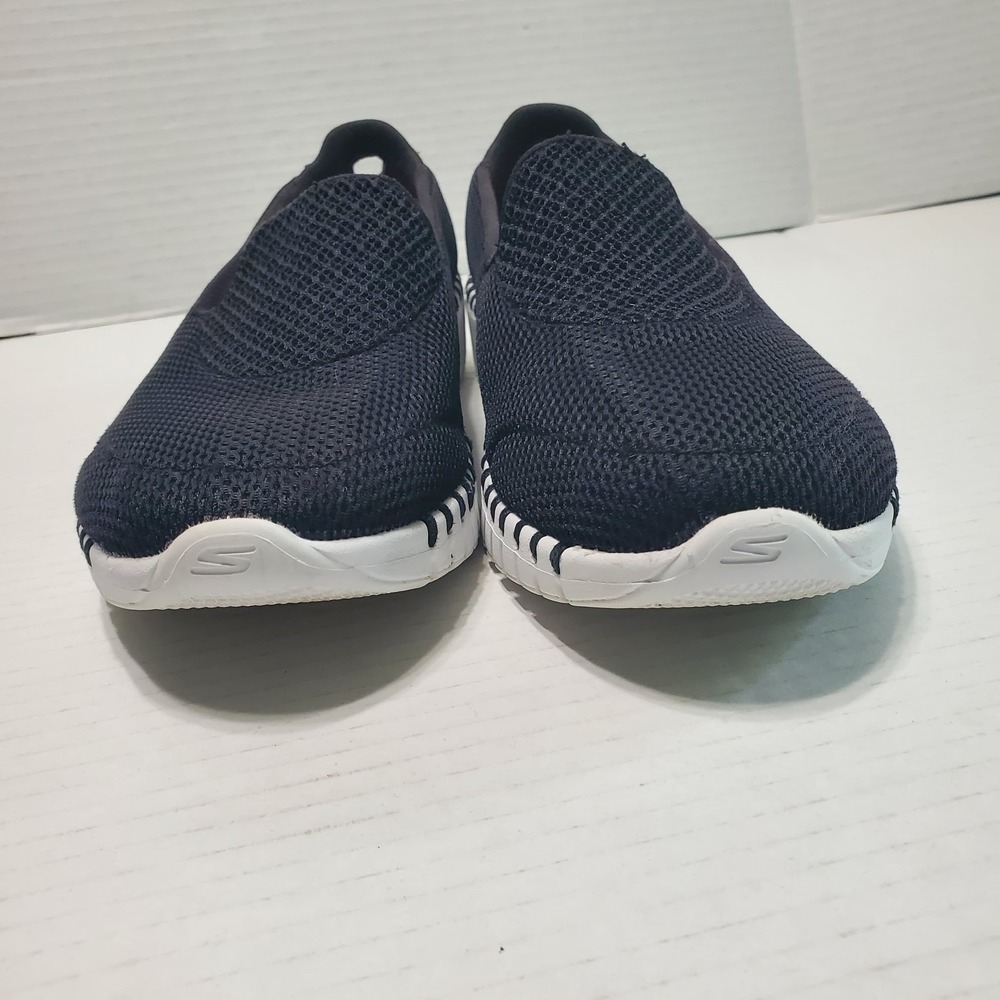 Skechers Shoes Womens 7.5 GO Walk Smart Sporty Slip Ons Sneakers Black Fabric - Picture 2 of 10